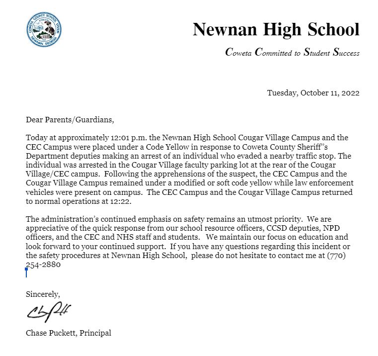 Safety Letter 10-11-2022